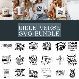 Bible Verse SVG Bundle | Christian Scripture Quotes | Faith SVG | Inspirational Religious Cut Files for Cricut & Silhouette | Religion Art