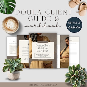 Doula Client Guide, Birthing Coach Workbook, Printable Labour Toolkit for Pregnancy & Postpartum Mothers, Editable Nurse Planner