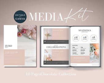 Modèle d'influenceur de kit média Canva, Modèle de kit média Canva, Kit média Canva, Kit média de créateur de contenu, Modèles de marketing d'influence