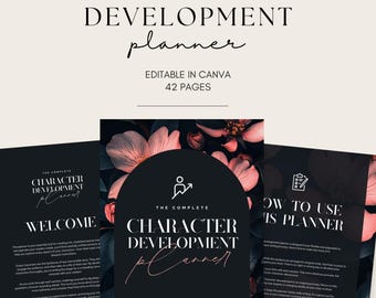 Character Development Planner, Writer’s Workbook, Fiction Character Template, Novel Planning Printable, Story Writing Tool, Canva E-book