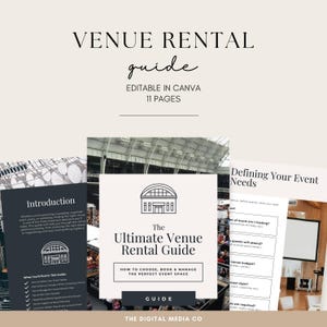 Venue Rental Guide Printable | How to Choose and Book the Perfect Event Space | Wedding, Party and Corporate Planning PDF, Canva Template