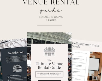 Guide de location de salle imprimable | Comment choisir et réserver l'espace événementiel parfait | Mariage, fête et planification d'entreprise PDF, modèle Canva