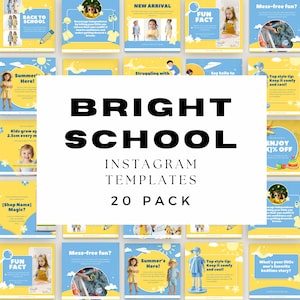 Bright School Instagram Posts, Educational Social Media, Templates, Instagram Education, Academy Marketing, Preschool, Back to School