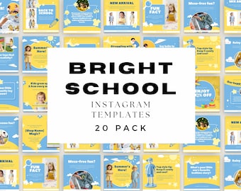 Bright School Instagram Posts, Educational Social Media, Templates, Instagram Education, Academy Marketing, Preschool, Back to School