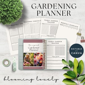 Garden Planner | Gardening Binder | Horticulture Journal Printable | Plant Planner | White Label Rights Canva Template Pack | Commercial Use
