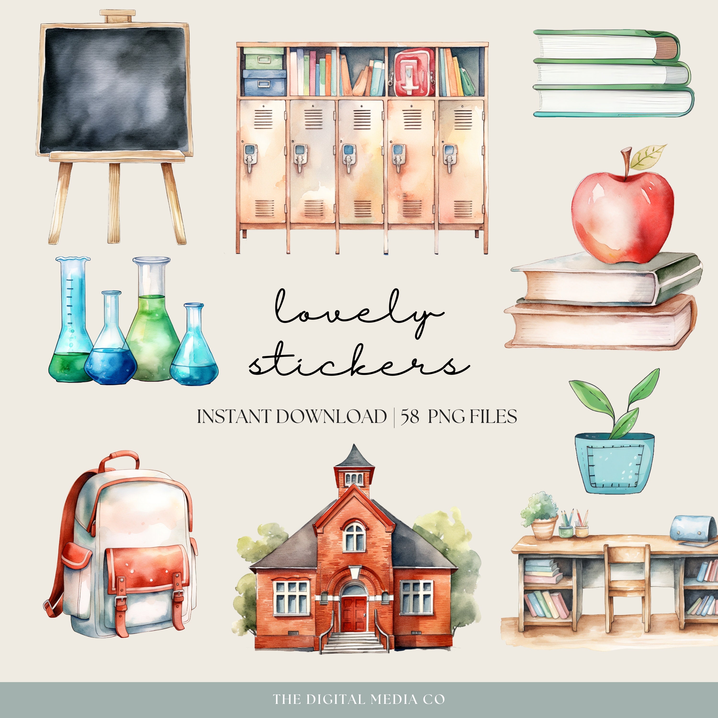 Back to School Digital Planner Stickers, Educational Goodnotes Stickers ...