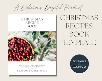 Christmas Recipe Template, Festive Foodie Magazine, Canva Template for Recipes, Xmas Recipe Ebook, Christmas Bakers Template, Christmas mag