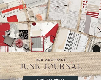 Horizontale opvulpagina's, liggend papier, Digital Junk Journal, Afdrukbaar papier, Junk Journal Kit, Junk Journal-benodigdheden, Junk Journaling