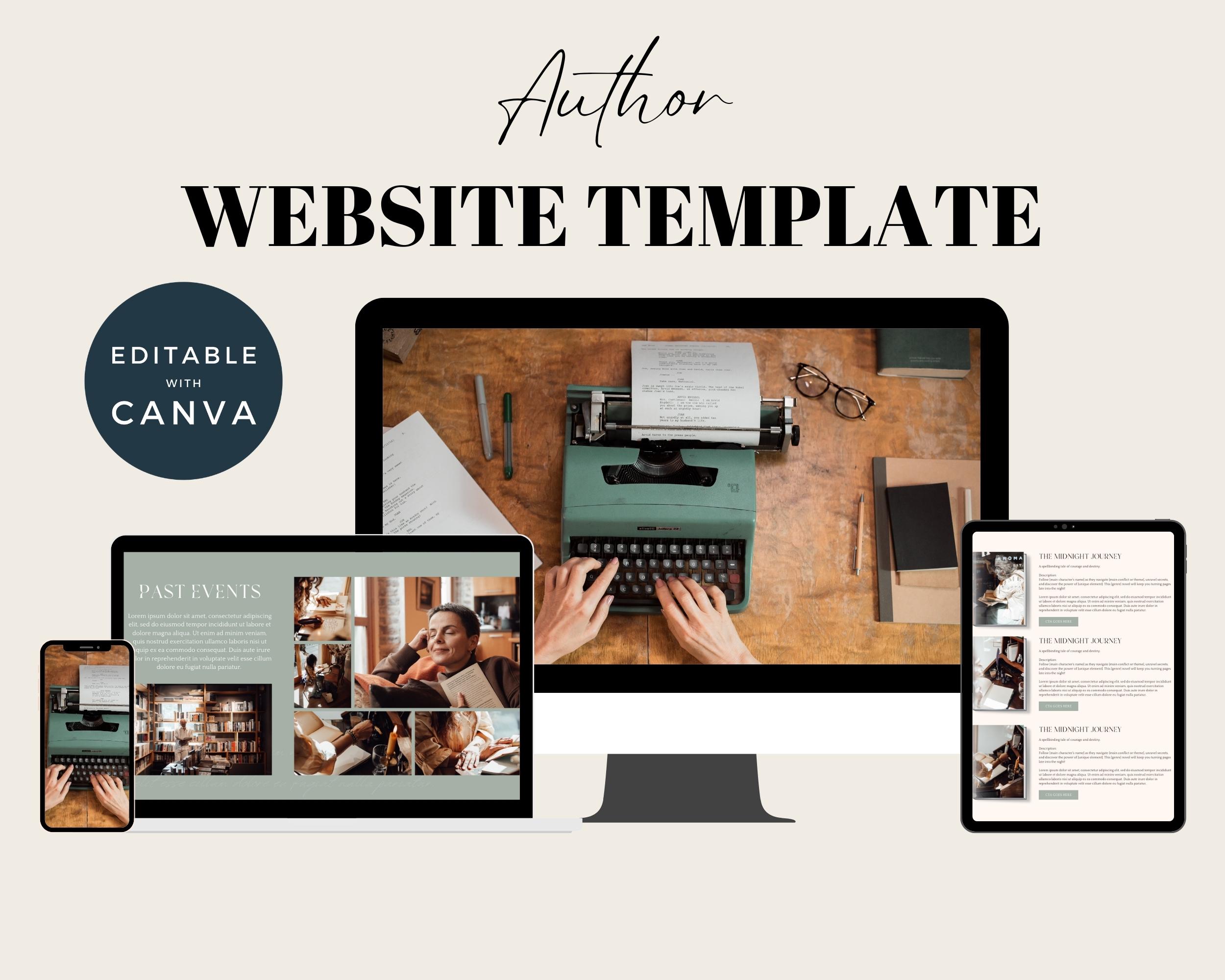 Canva Author Template, Canva Website Template, Writer Page, Professional Wordsmith Website Template, Editable Canva Sales Page, Canva