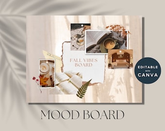 Paquete de tablero de humor Canva, plantillas de tablero de visión de Canva, tableros de humor editables, kit de marketing de tablero de humor para pequeñas empresas, kit de tablero de humor