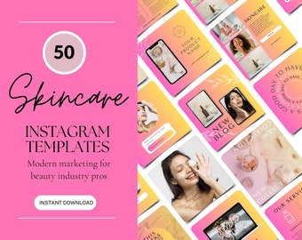 Esthetician Instagram Templates | Skincare Posts | Beauty Instagram Template | Skincare Social Media Template | Bright Beauty Highlights