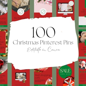 Pinterest Templates Christmas, Instagram Templates For Xmas, Canva Christmas Templates, Christmas Holidays Pins, Pinterest Marketing