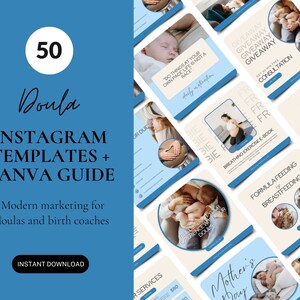 Doulas Insta Templates, Midwife Content, Birth Coach Social Media Posts, Doula Canva Templates, Prenatal Nurse Resource, Doula Marketing