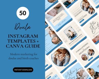 Doulas Insta Templates, Midwife Content, Birth Coach Social Media Posts, Doula Canva Templates, Prenatal Nurse Resource, Doula Marketing