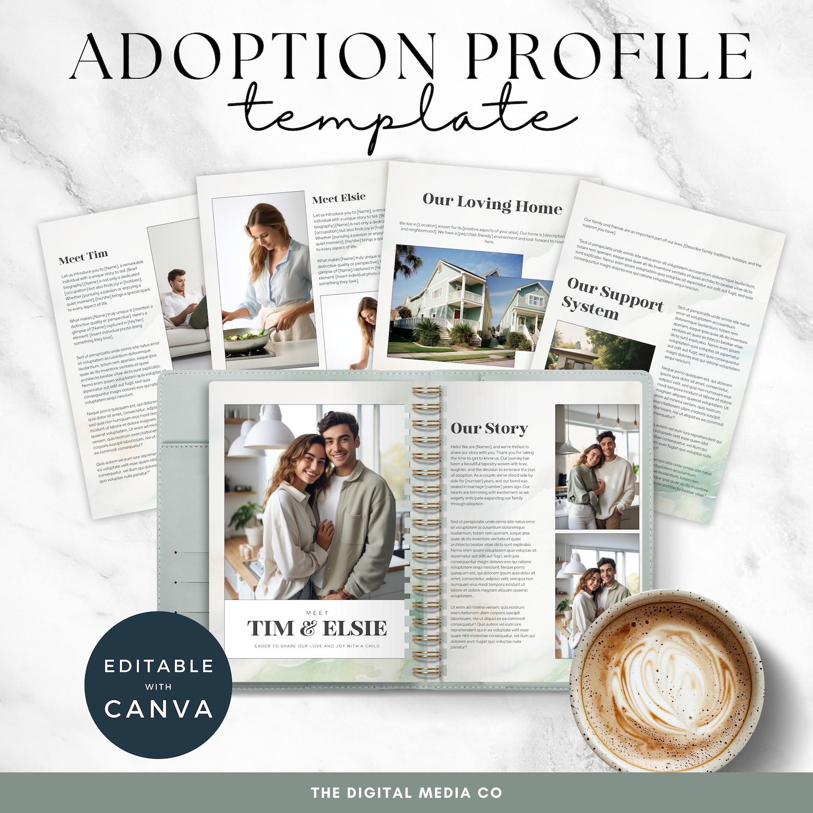Adoption Profile Template, Fully Editable Parent Book, Canva Printable ...
