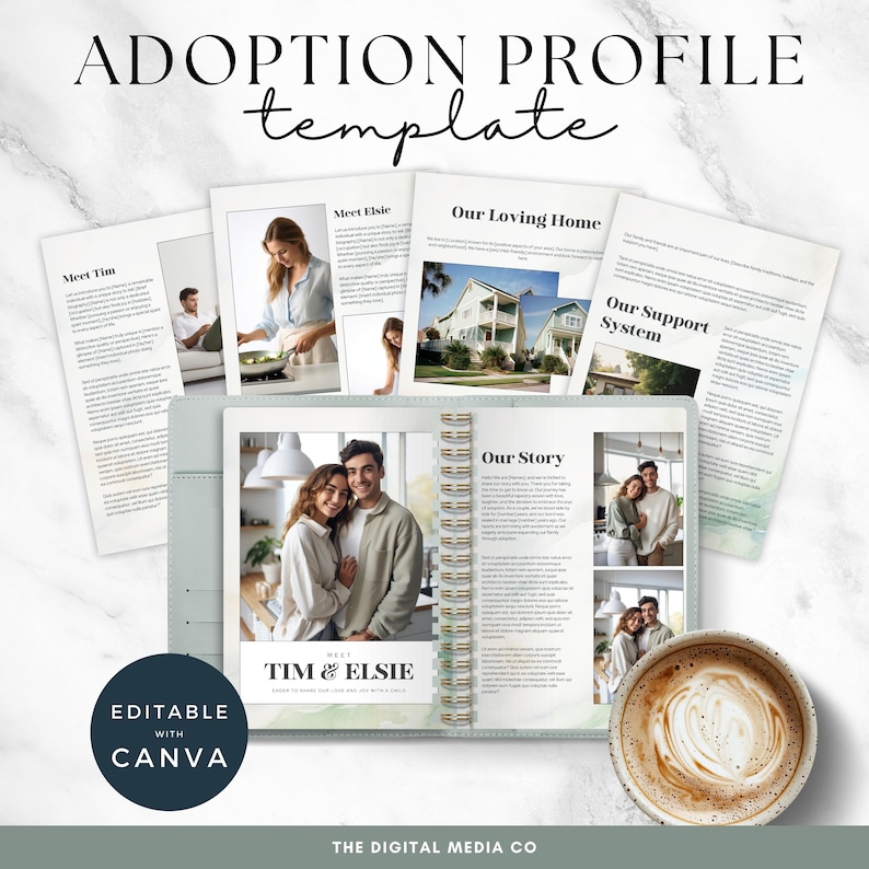 Adoption Profile Template, Fully Editable Parent Book, Canva Printable ...