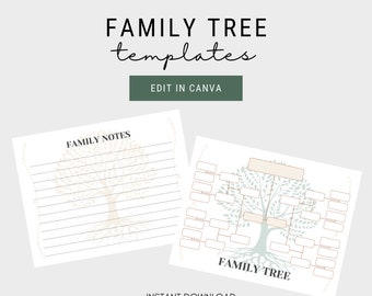 Ancestry Book Template | Family Tree Family History and Genealogy Printable Book  |