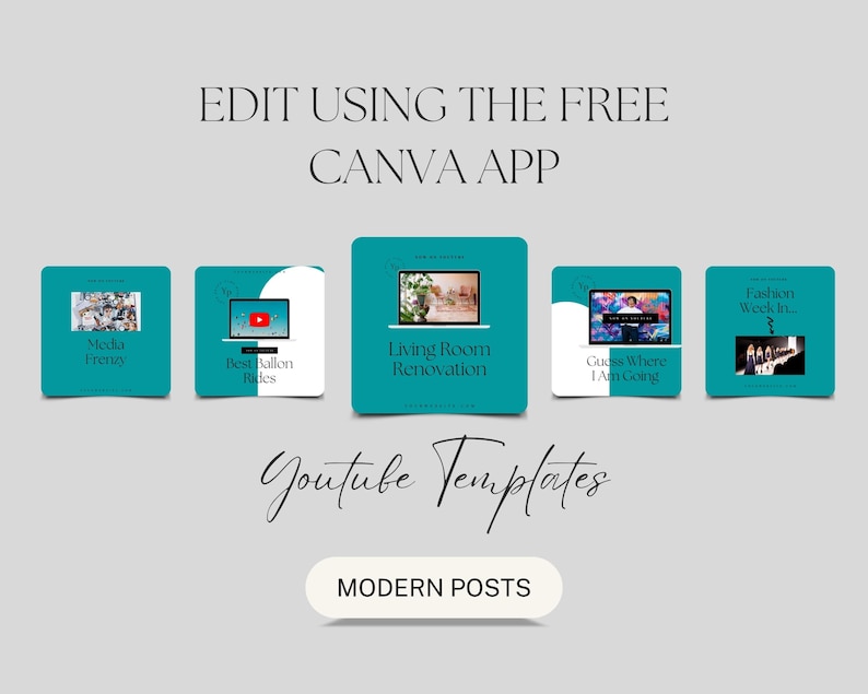 Instagram Templates for Youtube Canva Vlog Branding Etsy