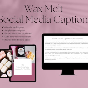 40 Written Social Media Captions and Prompts for Wax Melt Businesses, Instagram captions for wax melt businesses, Room freshener marketing