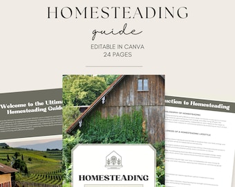 Ultimate Homesteading Guide Printable | 24-Page Self-Sufficiency Handbook | Sustainable Living PDF | Homestead Planner | Canva Farm Ebook