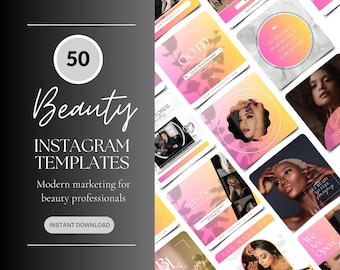 Canva Beauty Templates, Instagram For Skincare | Rainbow Beauty Posts | Esthetician Instagram Templates | Bright Aesthetic Social Media