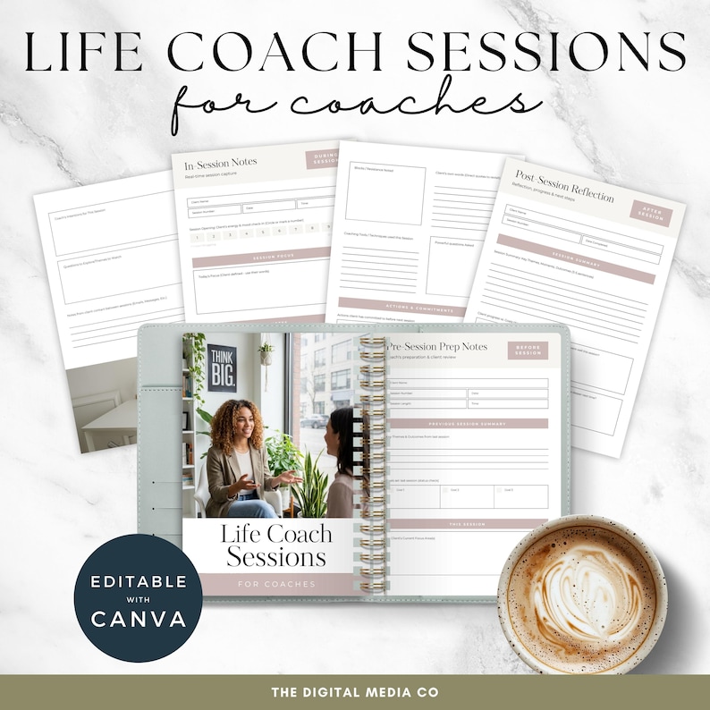 Performance Coaching Session Notes Life Coach Session Notes Canva Template - Etsy