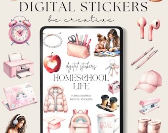 Back To School Digital Planner Stickers, Educational Goodnotes Stickers, Teacher PNG Stickers, Notability Planner, Classroom Download