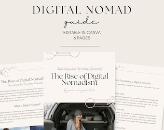 Digital Nomad Guide PDF | Remote Work Travel Tips | Printable Nomad Guide | Work From Anywhere Planner | Canva Template Instant Download