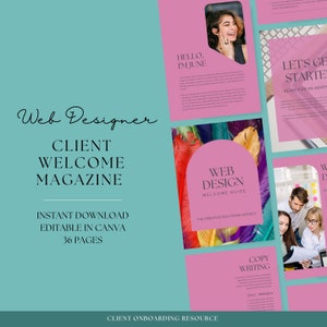 Bright Web Designer Magazine, Canva Client Welcome Pack, New Client Onboarding Brochure, Editable Welcome Pack, Welcome Ebook Template