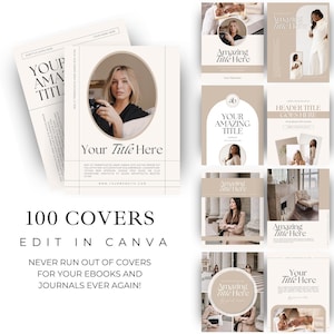 Ebook Covers, Canva Covers Templates, Editable Journal Title Page, Dust Jacket Designs, Done For You Book Cover Pages, 100 Covers Collection