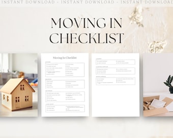 Moving In Checklist, Editable Canva Planner, New Home Essentials, Printable Moving Guide, Real Estate Resource,  Realtor Marketing Template