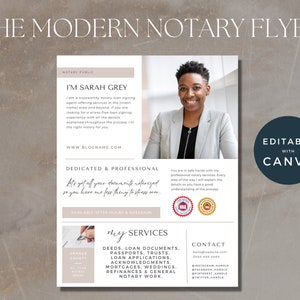 Marketing Flyer Template for Notary Signing Agents, Flyer Template, Notary Marketing Flyer, Professional Notary Brochure, Notary Resources