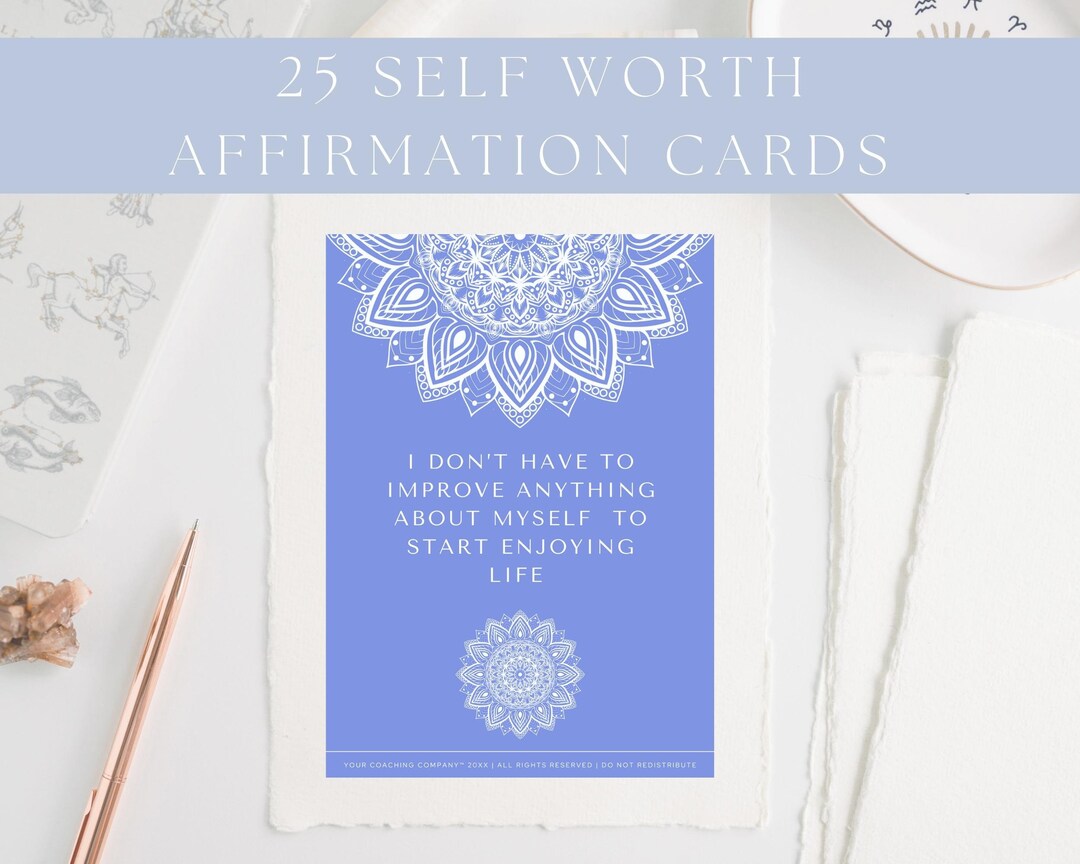 Healing Affirmation Cards Template Canva, Affirmation Station ...