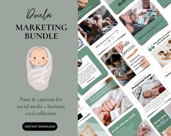Doula Marketing Bundle, Birth Coach Social Media Posts, Canva Templates For Professional Midwives, Doula Marketing, Birthing Coach Posts