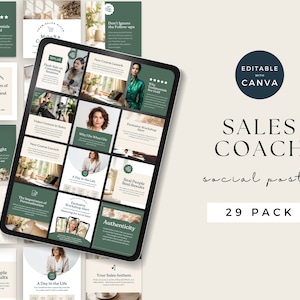 Sales Coach Instagram Templates, Professional Marketing Social Media Posts, Canva Templates B2B, Digital Strategy Content, Organic Aesthetic