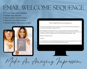 Welcome Email Sequence, Coaching Welcome Email Sequence Copy, Done For You Email Marketing Templates, High Converting Email Bundle