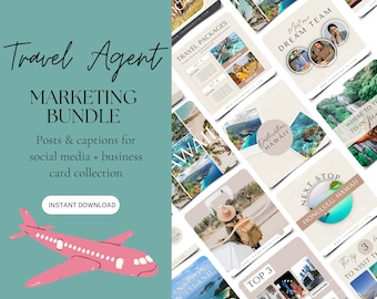 Travel Agent Marketing Bundle, Travel Consultant Social Media Posts, Canva Templates For Professional Tour Operators, Tourism Marketing