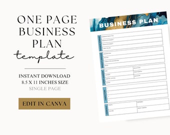 Businessplan Canva, Businessplan Vorlage, druckbare Businessplan Vorlage, bearbeitbare Businessplan Vorlage, Online Business Plan