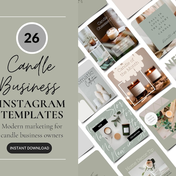 Candle Makers and Candle Business Templates, Scented Candle Social Media, Canva Candle Instagram Posts, Candle Lover Facebook Posts