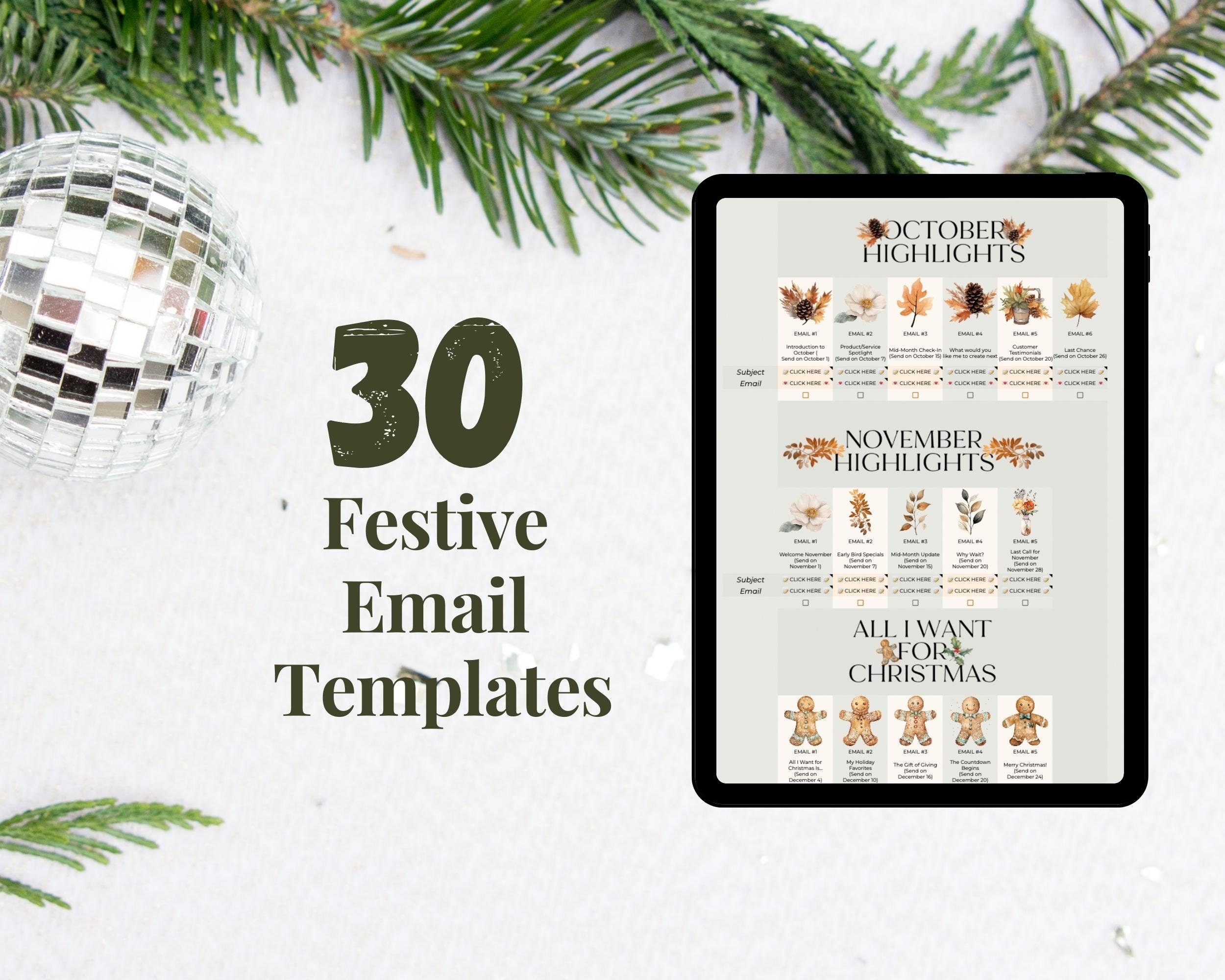Festive Emails, Done For You Email Marketing Templates, High Converting Emails, October, Christmas, Halloween, Black Friday Promo, Written