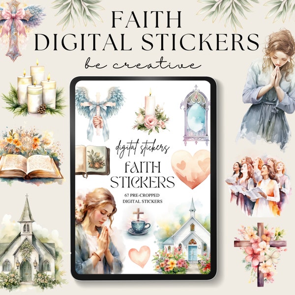 Faith Digital Planner Stickers, Digital Sticker Book, Goodnotes Stickers, Prayer Stickers, Goodnotes Planner, Ipad Stickers, Png Stickers
