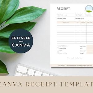 Receipt Template, Small Business Template Bundle, Modern Client Receipt, Editable Receipt Template, Services Receipt, Canva Business Receipt