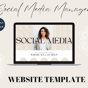 Social Media Manager Portfolio Template | Minimalist Marketing Manager Portfolio Canva Template | Niche Marketing |Content Creator Brand Kit