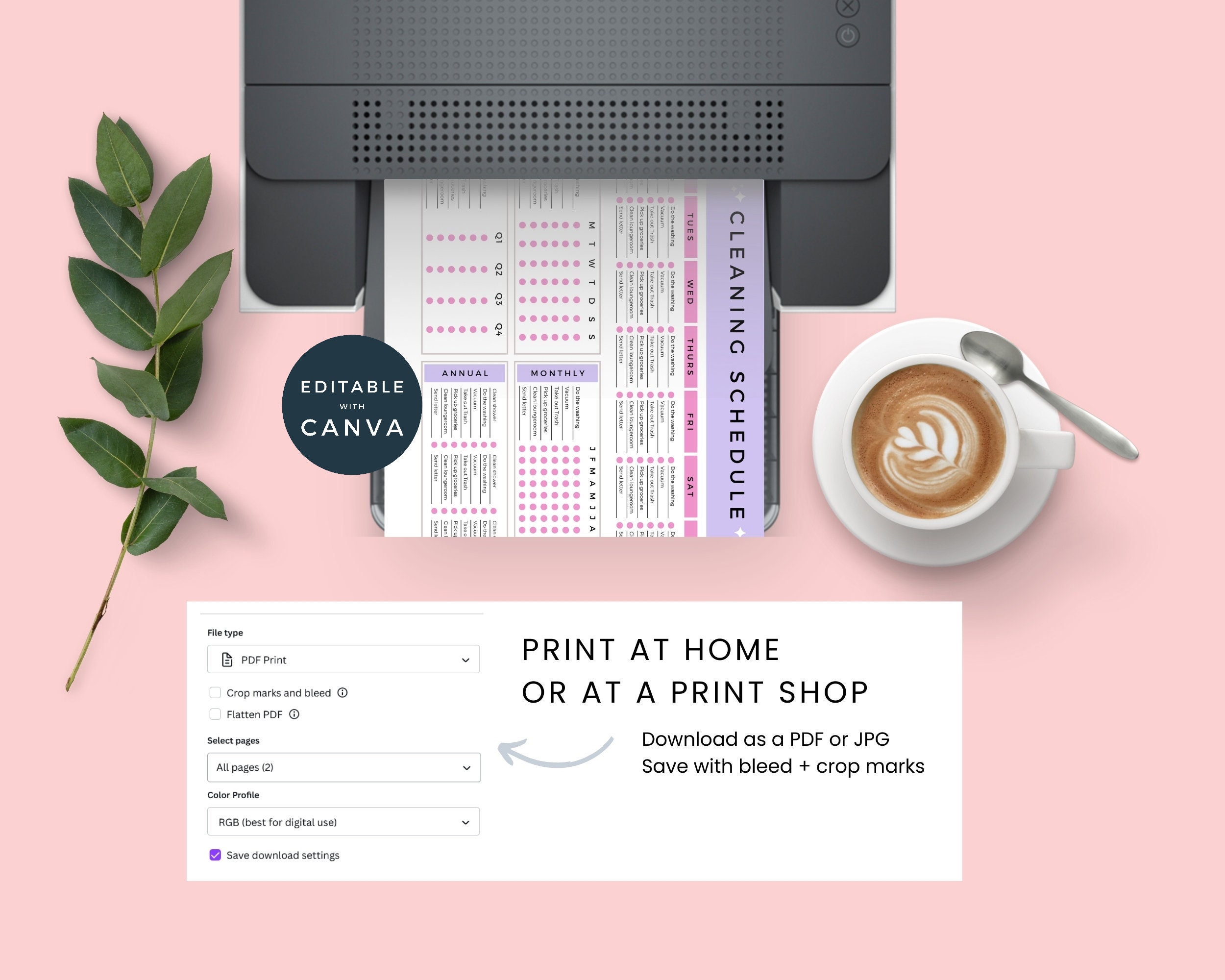 Editable Cleaning Schedule | Printable | Weekly, Monthly, Yearly ...