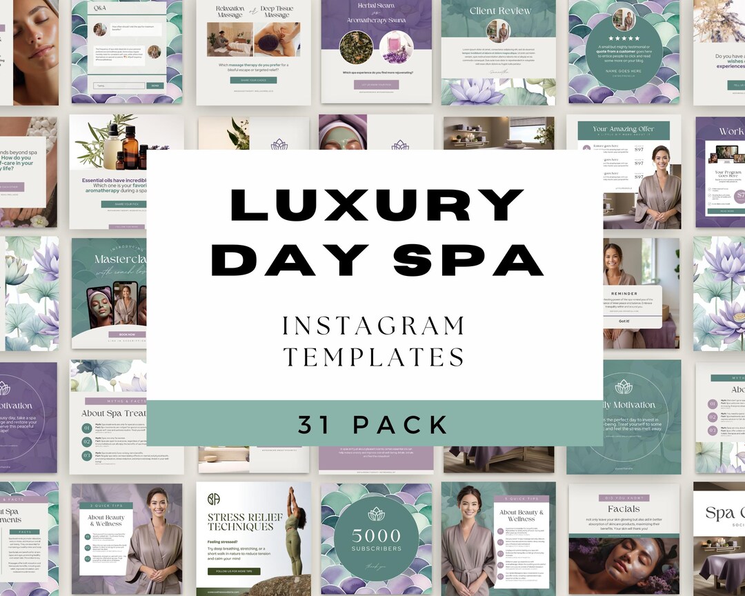 Luxury Day Spa Posts, Wellness Clinic Social Media Post, Canva ...