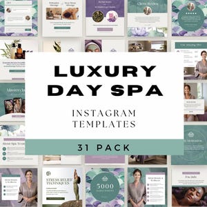 Luxury Day Spa Posts, Wellness Clinic Social Media Post, Canva Templates For Health Industry Marketing, Wellbeing Content, Holistic Template
