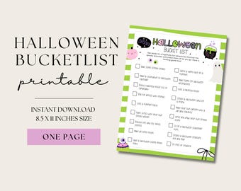 Halloween Bucket List Printable