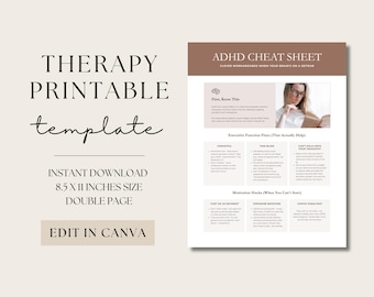 ADHD Cheat Sheet Therapy Printable