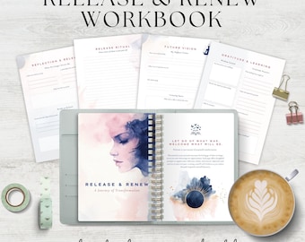 Reflection Journal, Self Help Workbook, Printable Planner, Gratitude and Goal Setting Work Book, Motivational E-book, Release and Renew