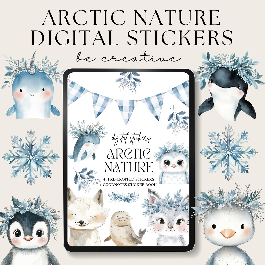 Arctic Nature Digital Planner Stickers | Digital Sticker Set ...